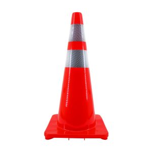 Bolton Tools Traffic Cones Strong Fluorescent Orange Safety Traffic Cone with Reflective Collars PVC Durable70cm