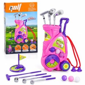 KIDS GOLF SET PLASTIC TOY GOLF TROLLEY SET
