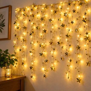 LED CURTAIN WARM GOLD DECORATIVE LIGHTS