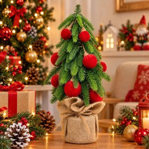 CHRISTMAS DECORATIVE TREE RED BERRY MINI CHRISTMAS TREE