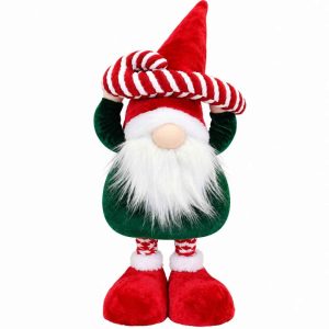 CHRISTMAS PLUSH GNOME FESTIVE GNOME WITH STRIPED HAT 82cm