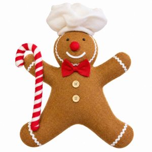 CHRISTMAS GINGERBREAD MAN GINGERBREAD CHEF WITH CANDY CANE