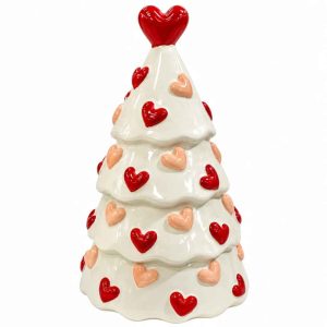HEARTS CHRISTMAS TREE DECORATIVE TREE WITH HEARTS 27cm ceramic