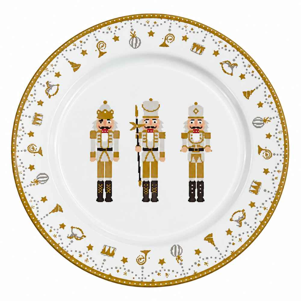 CHRISTMAS DECORATIVE PLATE NUTCRACKER CHRISTMAS plastic DESIGN 33cm