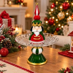 CHRISTMAS NUTCRACKER PLATE DECORATIVE NUTCRACKER SERVING STAND