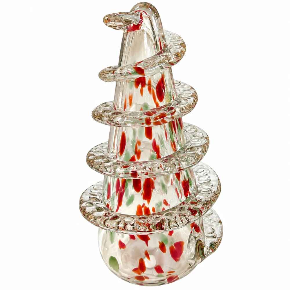 CHRISTMAS GLASS TREE DECORATIVE SPIRAL GLASS CHRISTMAS TREE