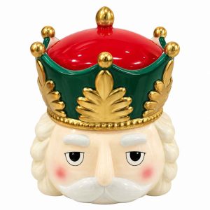 CHRISTMAS NUTCRACKER JAR 1 PC Christmas King Ceramic Storage Jar16*20cm