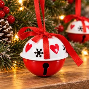 CHRISTMAS JINGLE BELL 1 PC Decorative Metal Bell With Ribbon