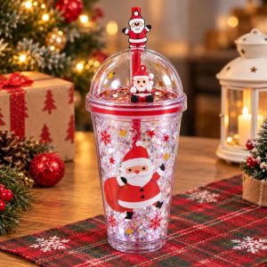 GLITTER TUMBLER CUP Christmas Glitter Straw Tumbler
