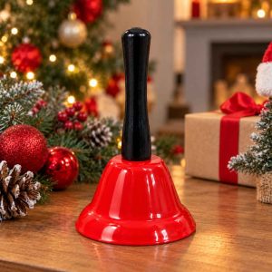 SANTA HAND BELL RED CHRISTMAS BELL WITH HANDLE