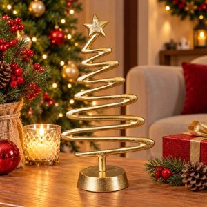 ALU CHRISTMAS TREE RAW BRIGHT GOLD DECORATION