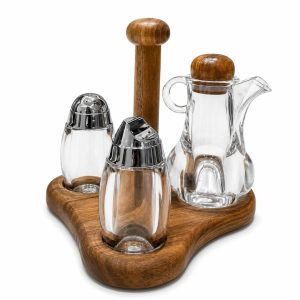 OIL VINEGAR SET GLASS CONDIMENT SET