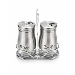 SALT PEPPER SHAKERS STAINLESS STEEL SET