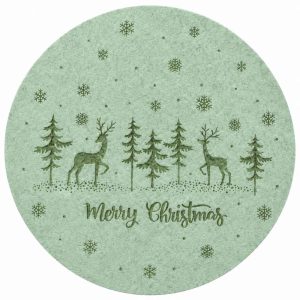 CHRISTMAS ROUND PLACEMAT DEER AND CHRISTMAS TREE DESI