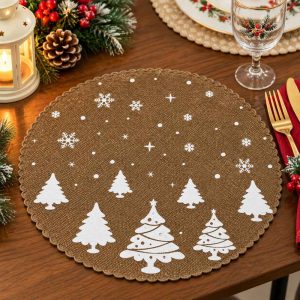 CHRISTMAS ROUND PLACEMAT CHRISTMAS TREE DESIGN